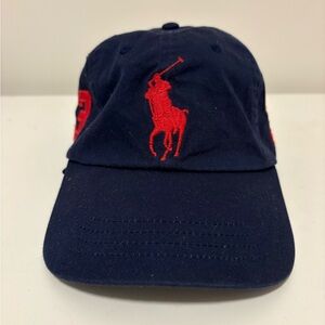 Ralph Lauren Navy Baseball Cap with Red Pony